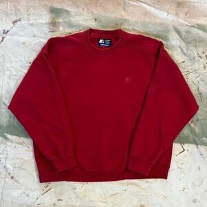 Vintage Essential Red Blank Starter Crewneck Sweatshirt  Size XL